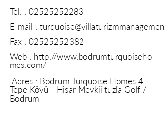 Turquoise Homes Bodrum Golf Resort iletiim bilgileri
